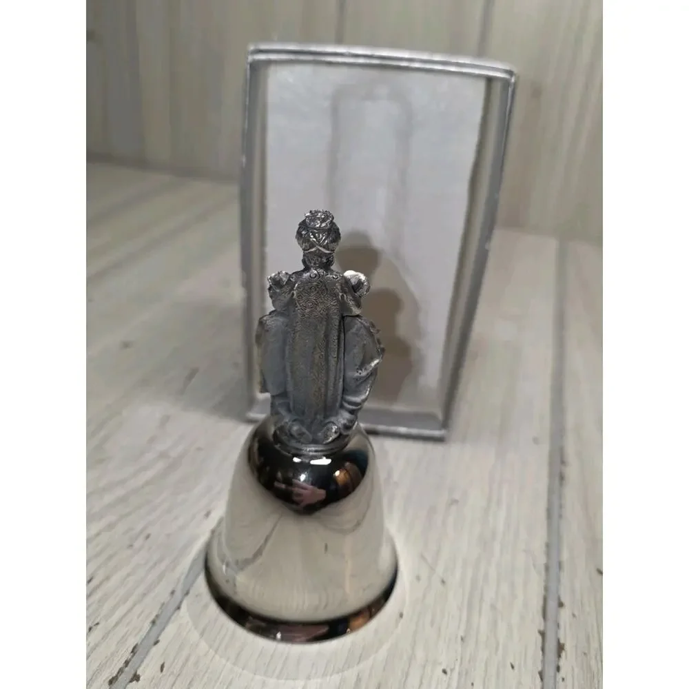 VTG 1980 Danbury Mint Silver Christmas Bell Three Wise Men Holiday Nativity